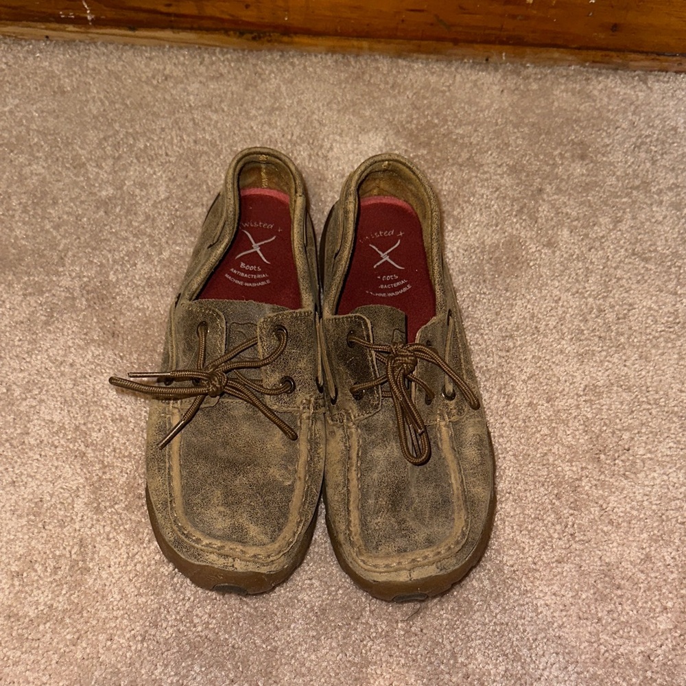 Twisted X Brown Leather Women's Boat Shoes